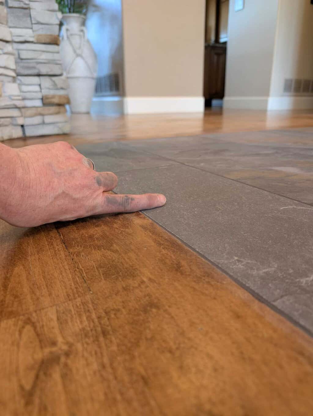 Floor grouted and finished