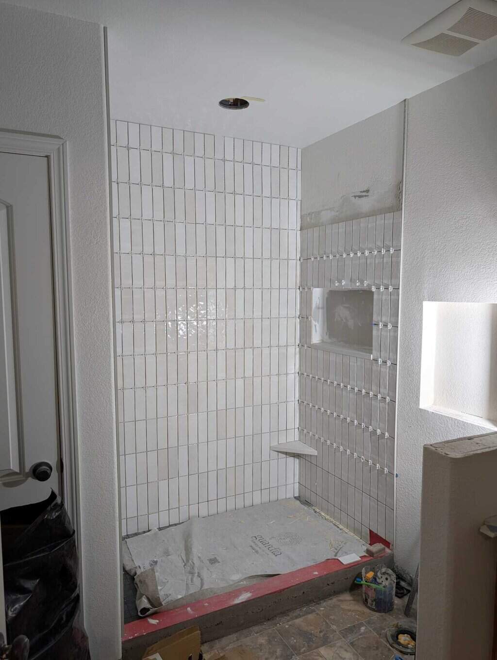 Progress on basement shower