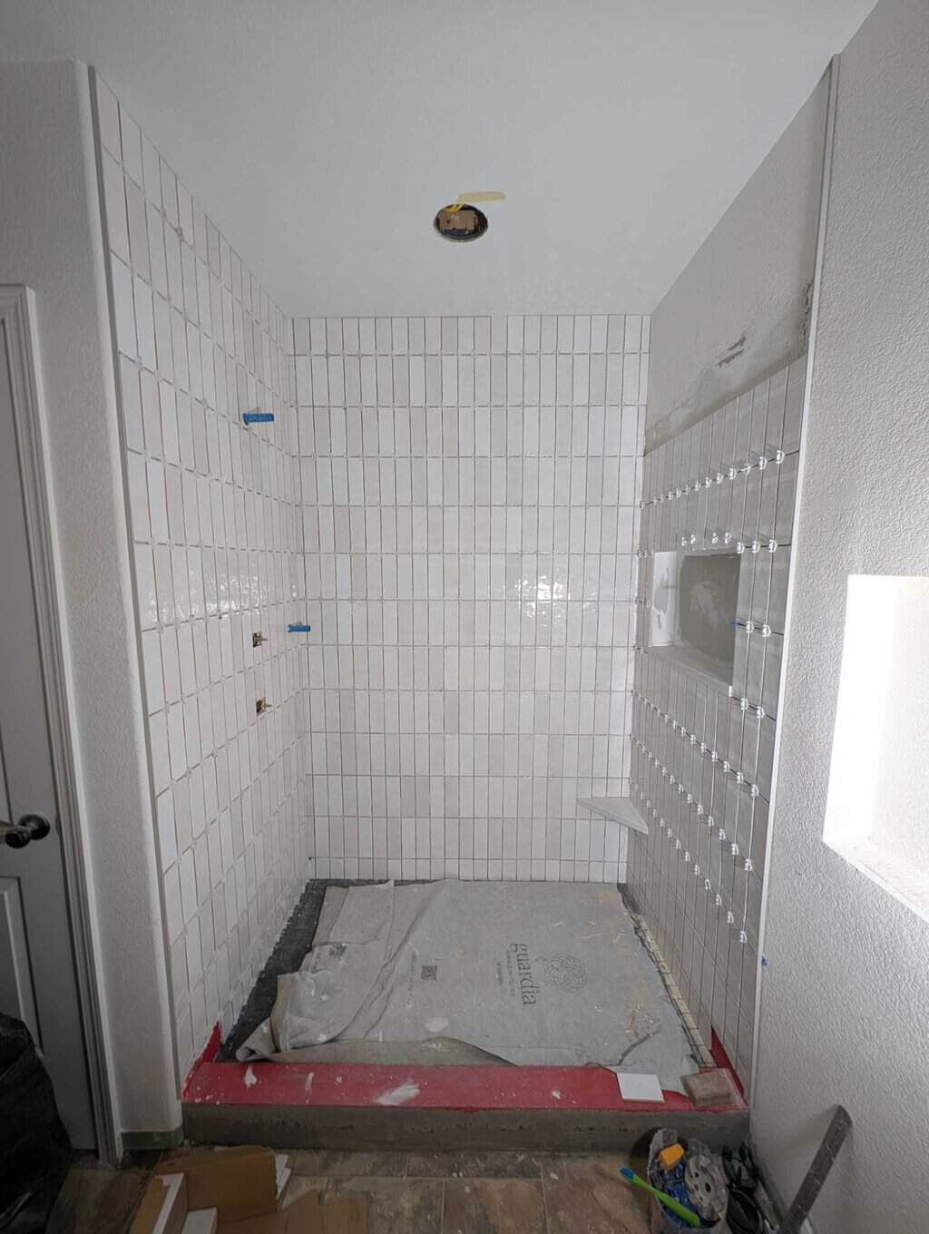 Progress on basement shower