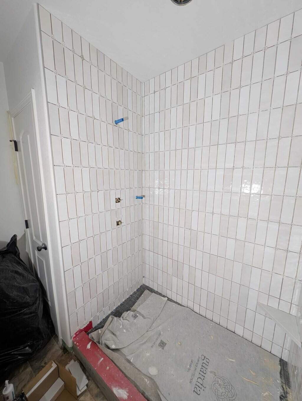 Progress on basement shower