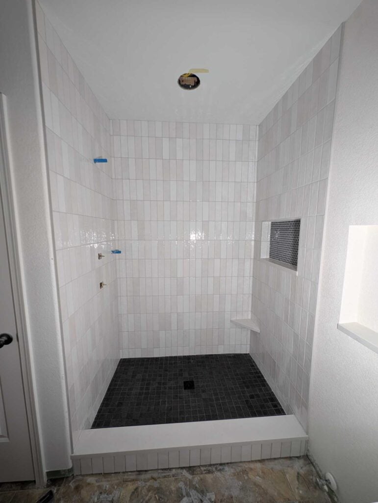 Basement shower finished