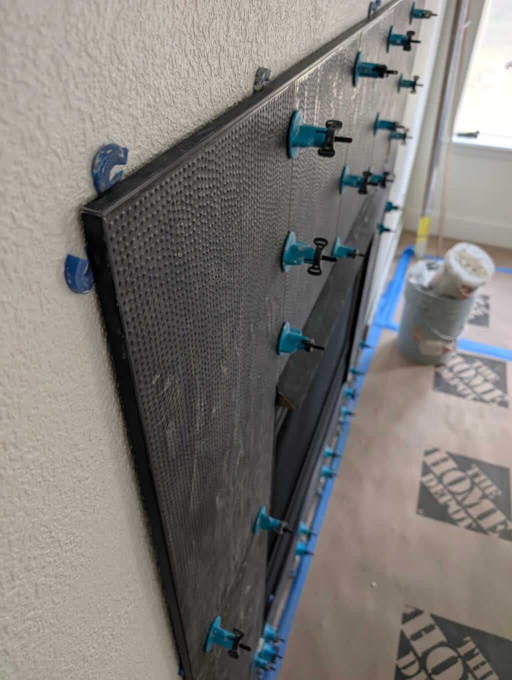 Fireplace tile closeup