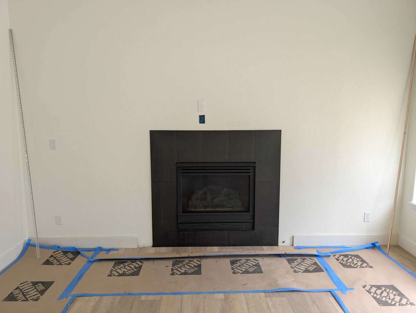 Fireplace grouted and finished