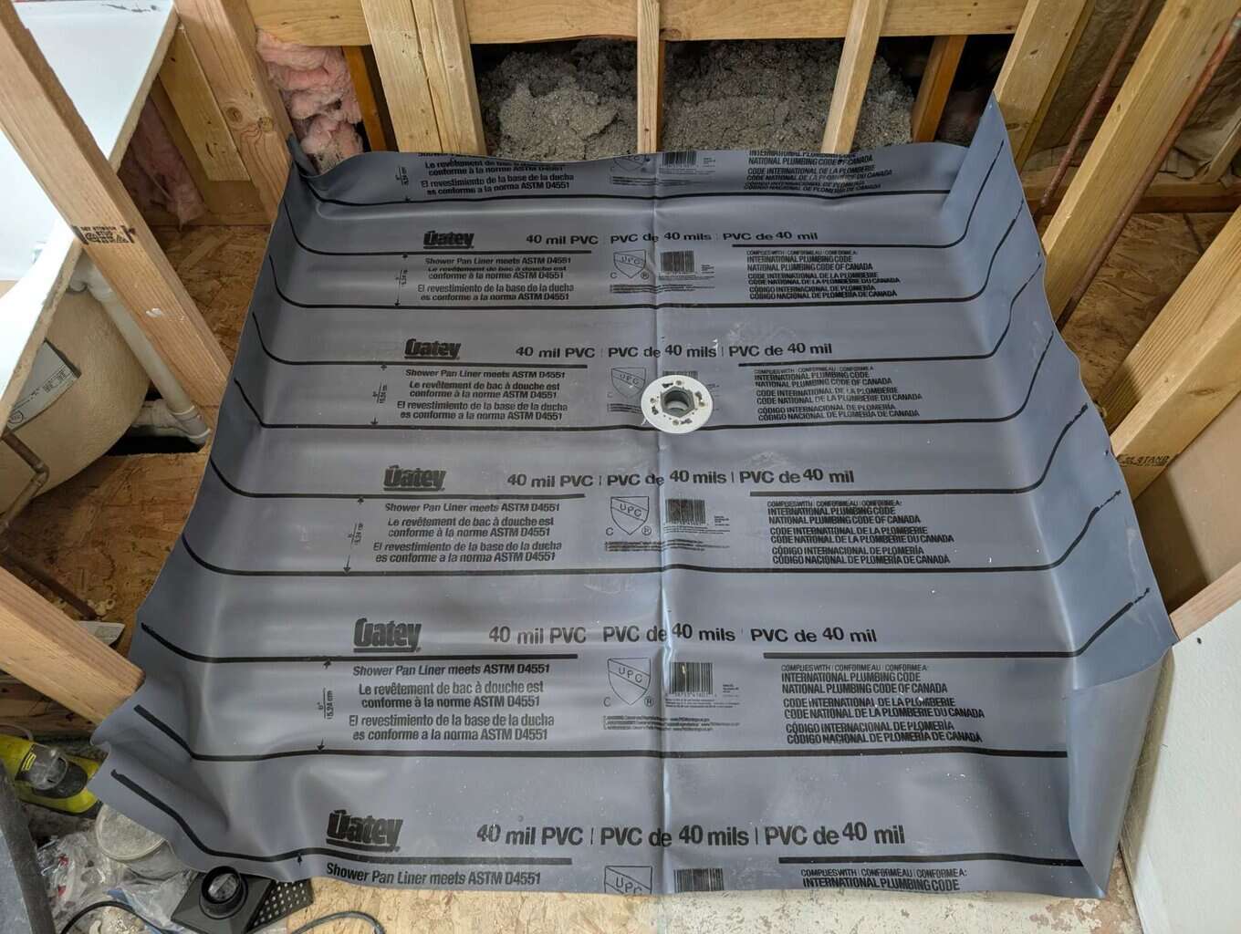 Preslope and liner installed