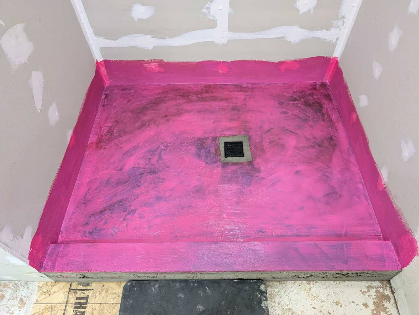 Shower pan waterproofed