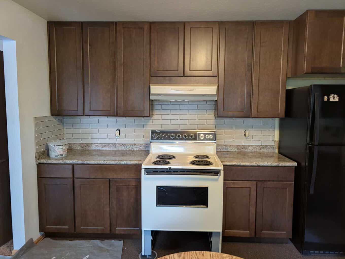 Last walls of backsplash set