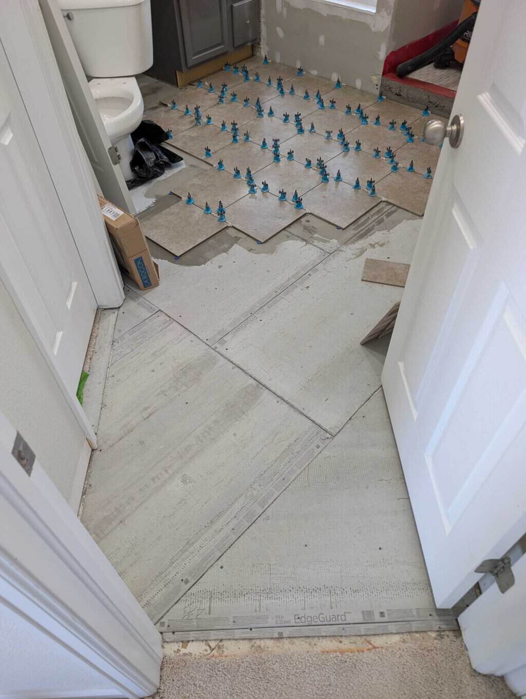 Part of floor installed