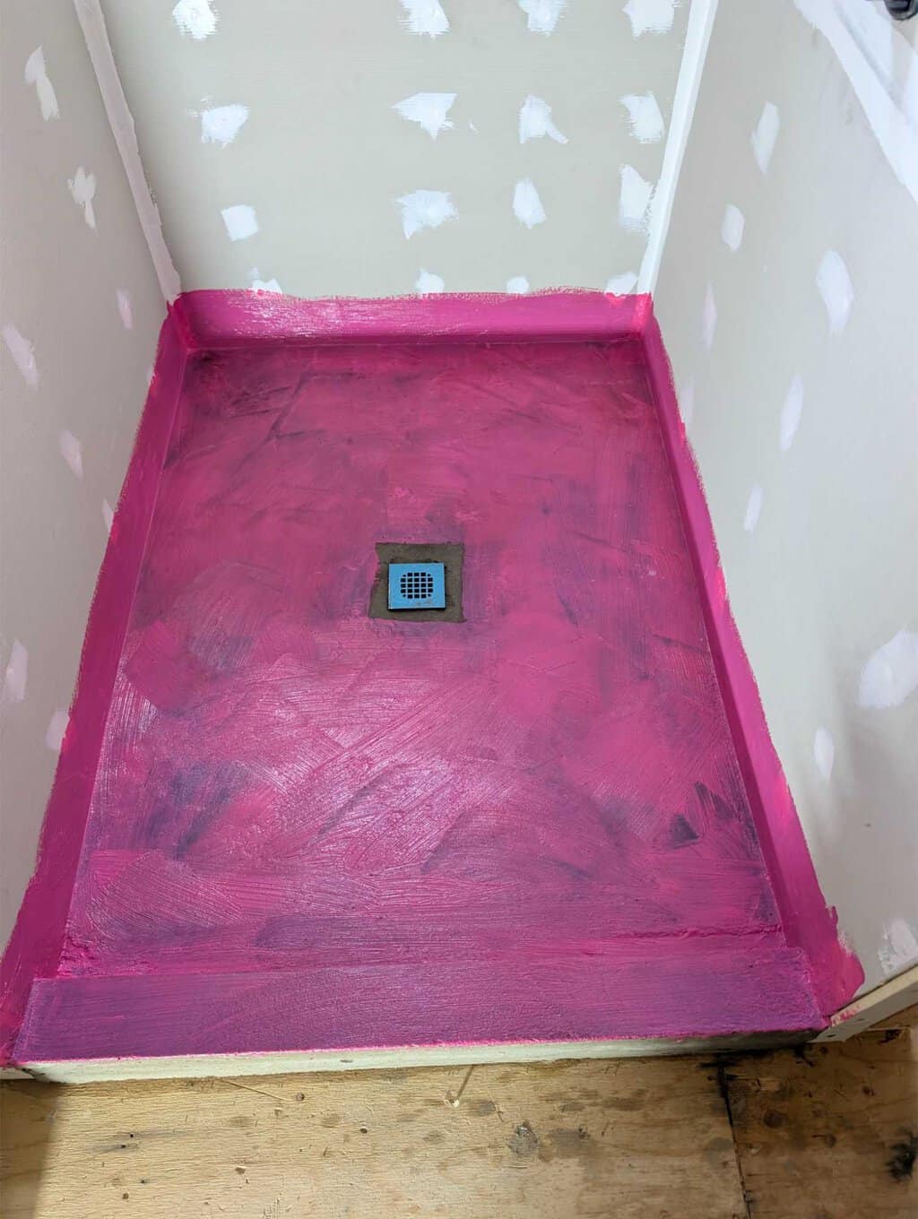 Shower pan waterproofed