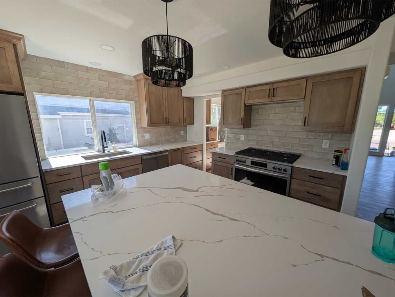 Finished backsplash - just missing 1 tile