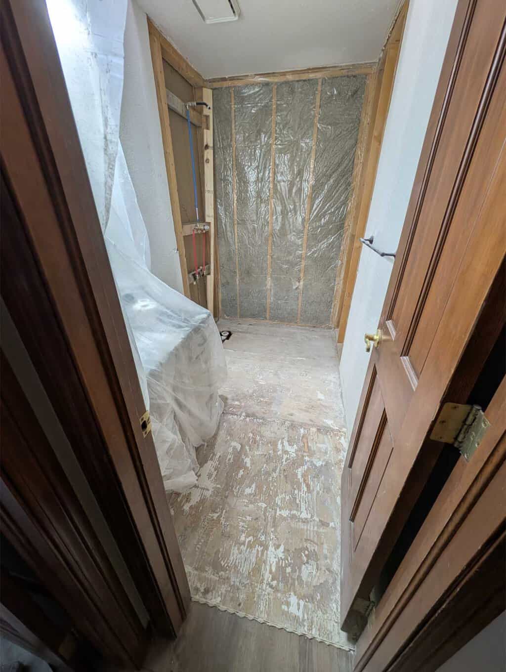 Guest floor and walls demo'd
