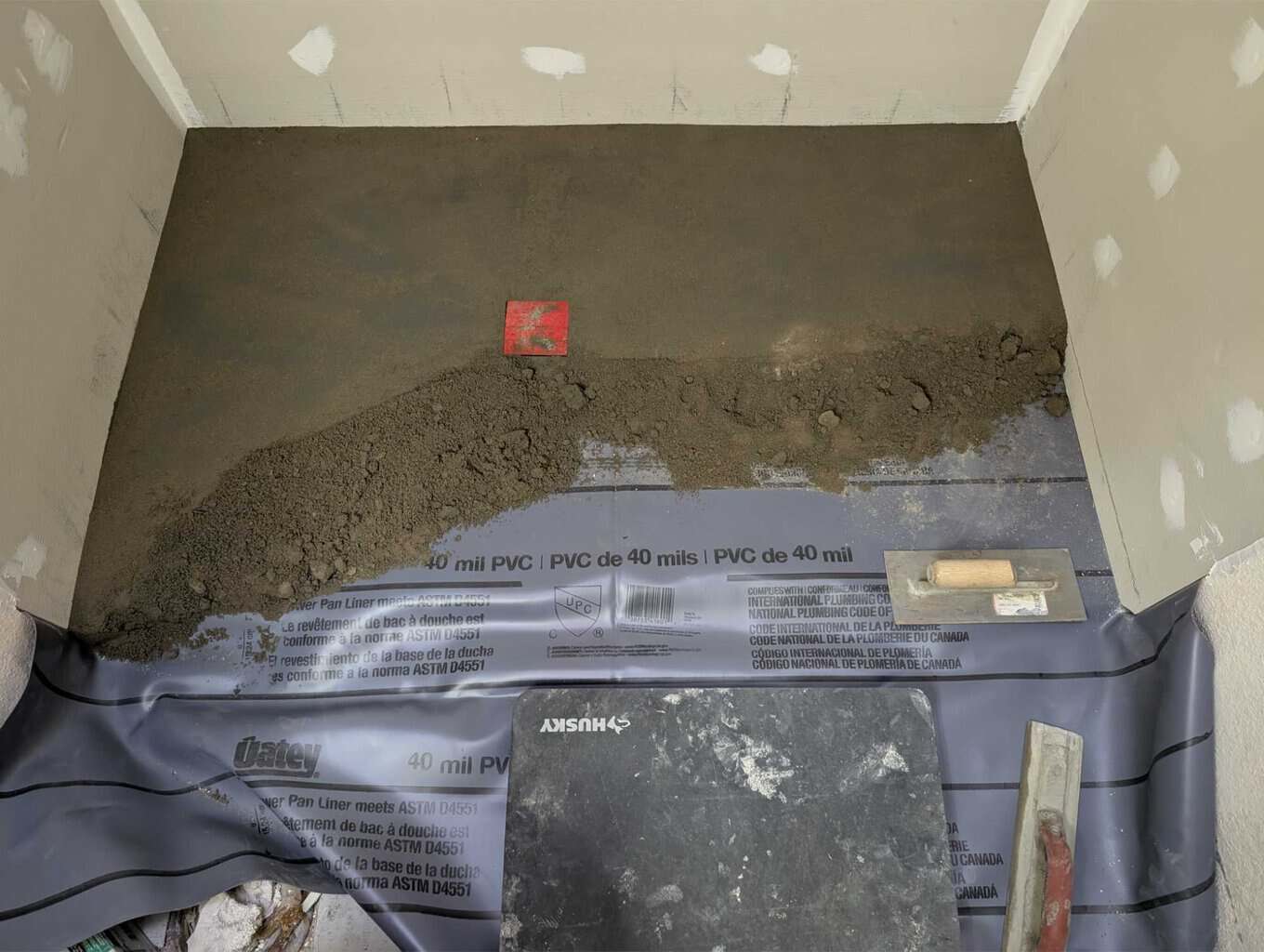 Packing shower pan