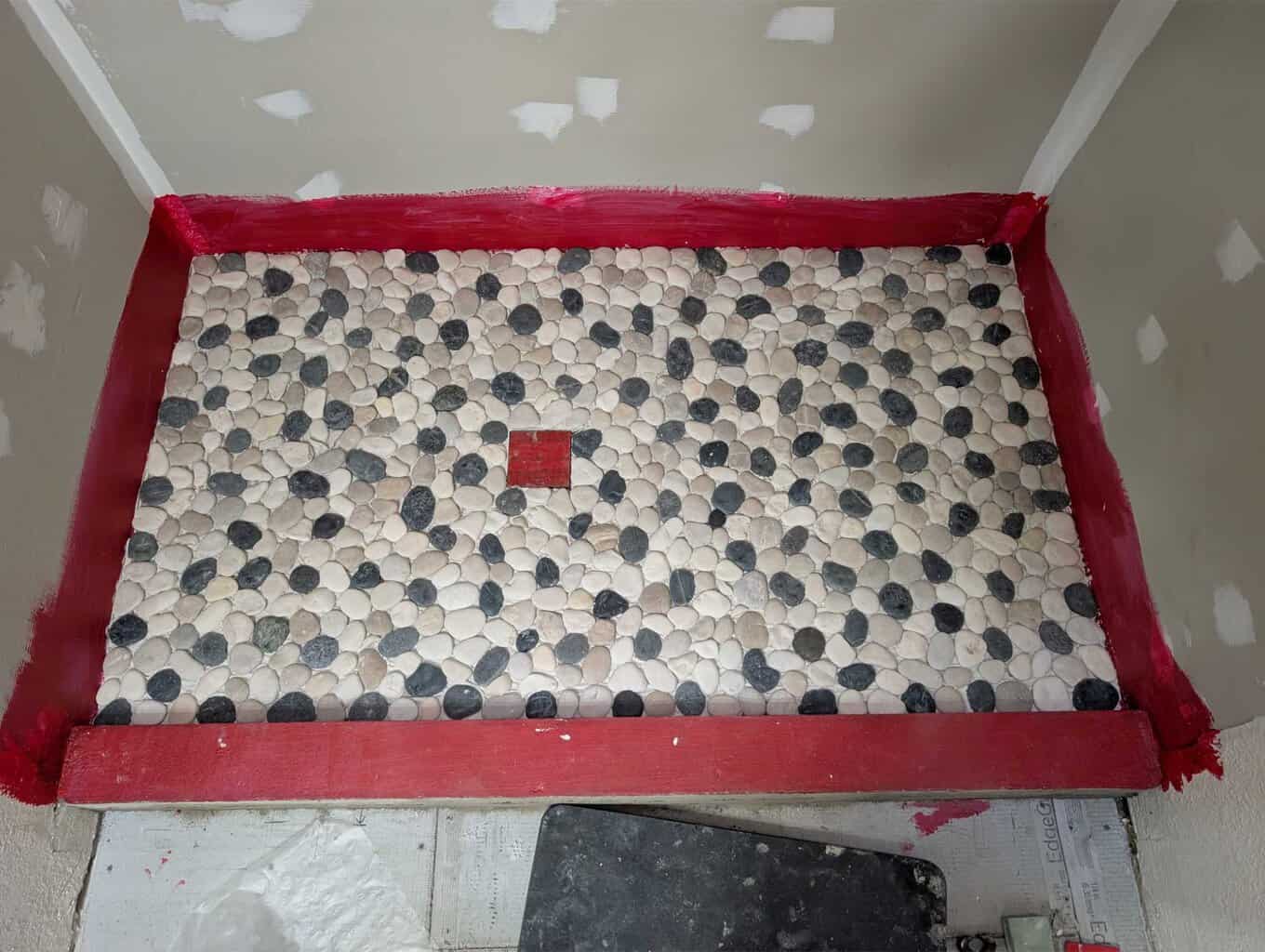 Finished installing the pebbles