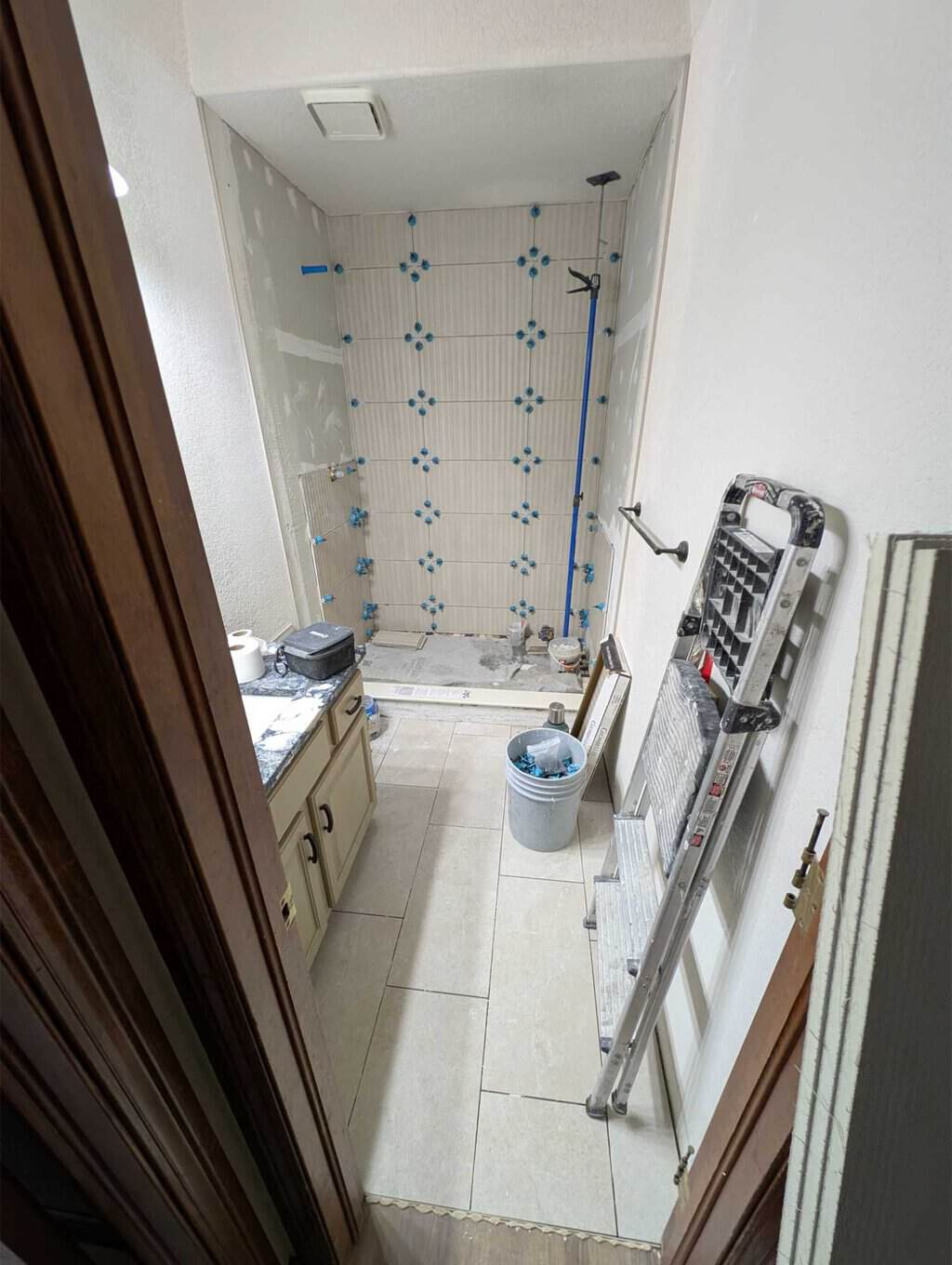Decent progress on the guest shower surround