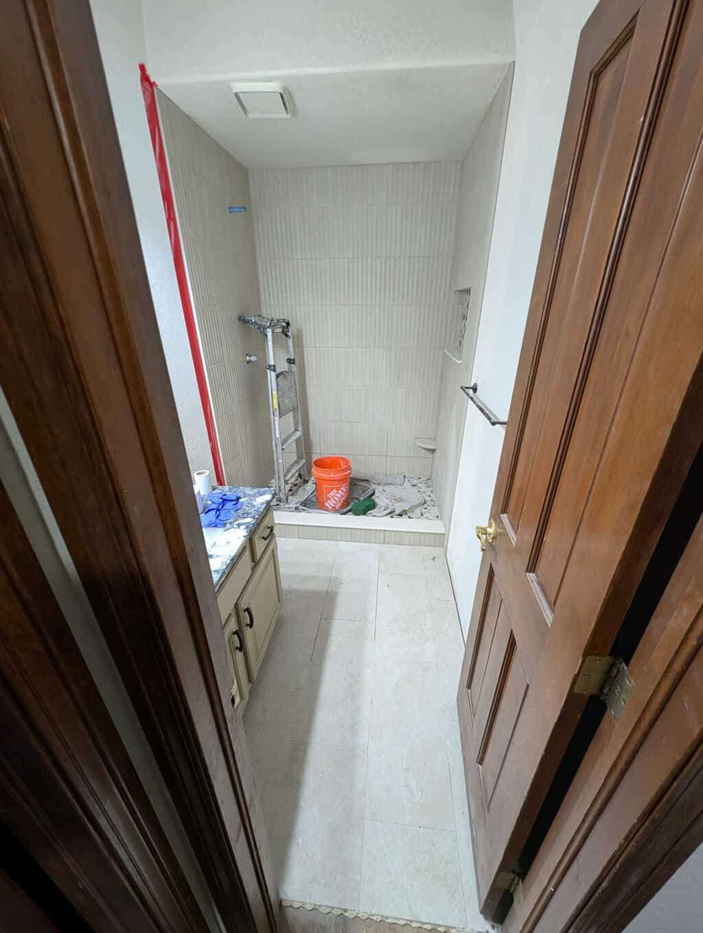 Guest shower almost completed