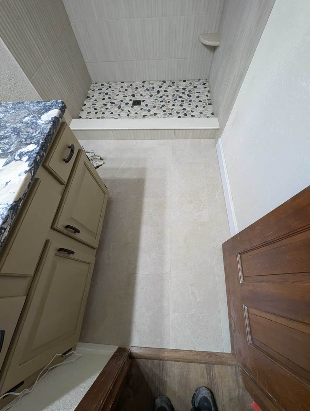 Guest bath floor finished