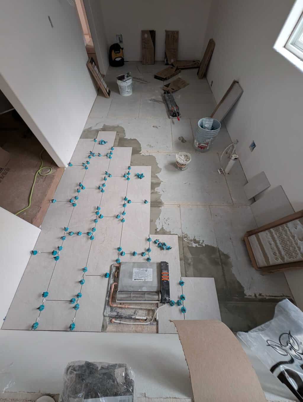 Starting to install kitchen floor