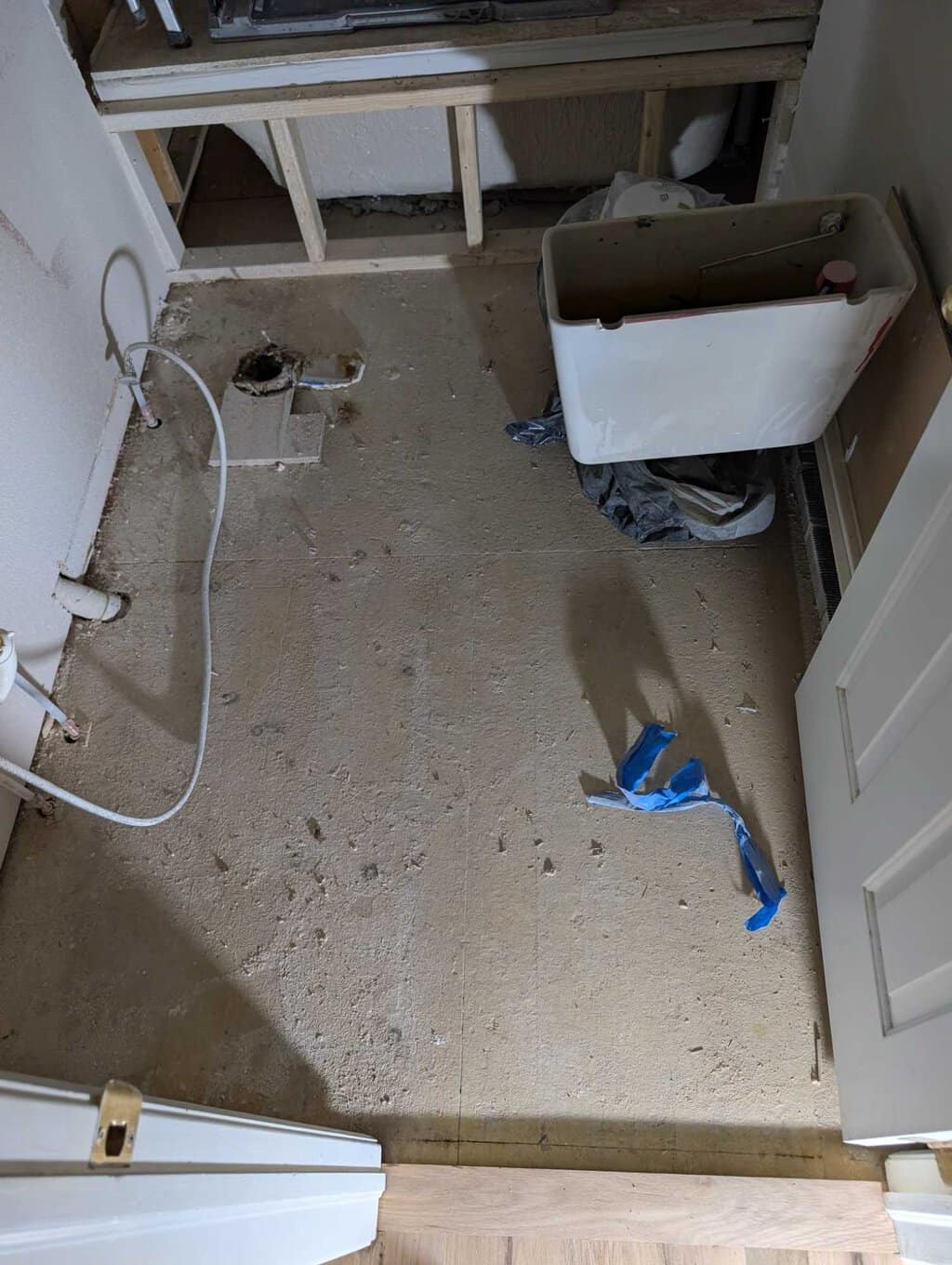 Hall bath to be tiled