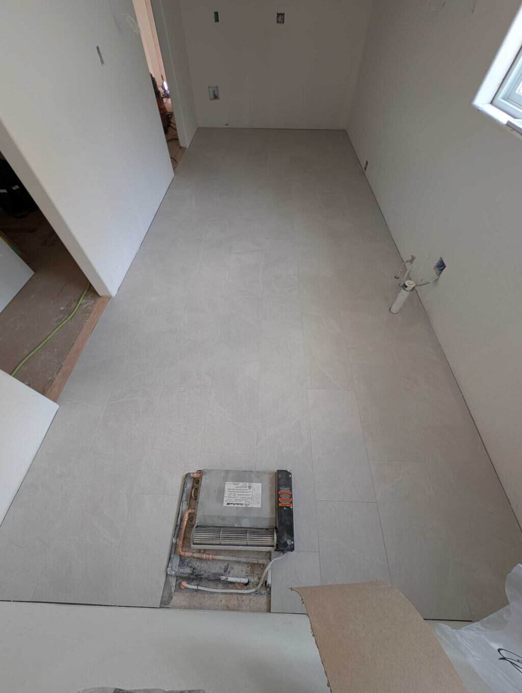 Kitchen floor grouted and finished