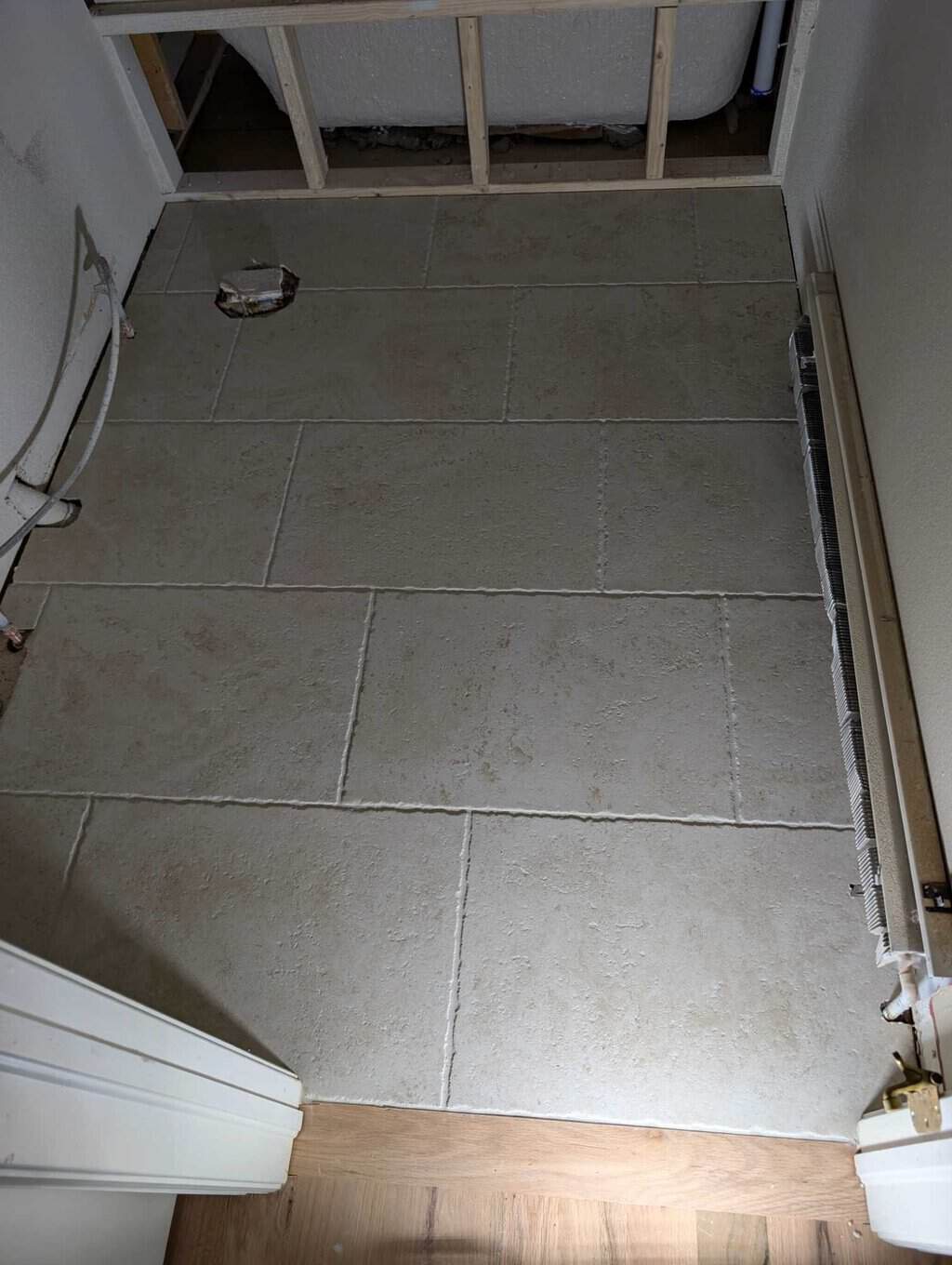 Guest bath floor grouted and finished