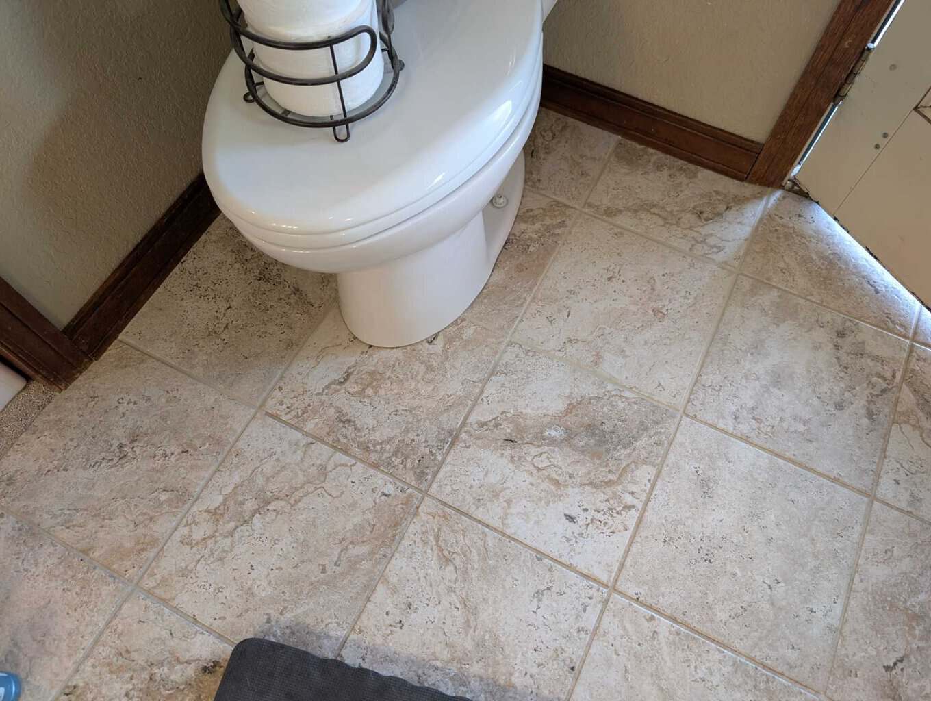 In process of staining grout