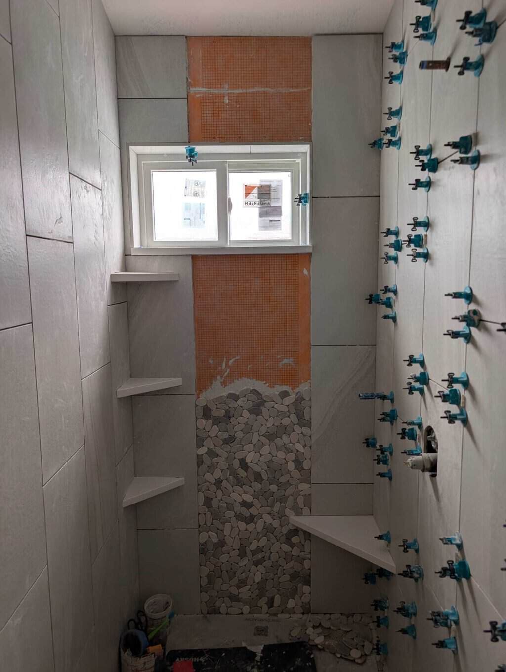 Only part of the band left for this shower