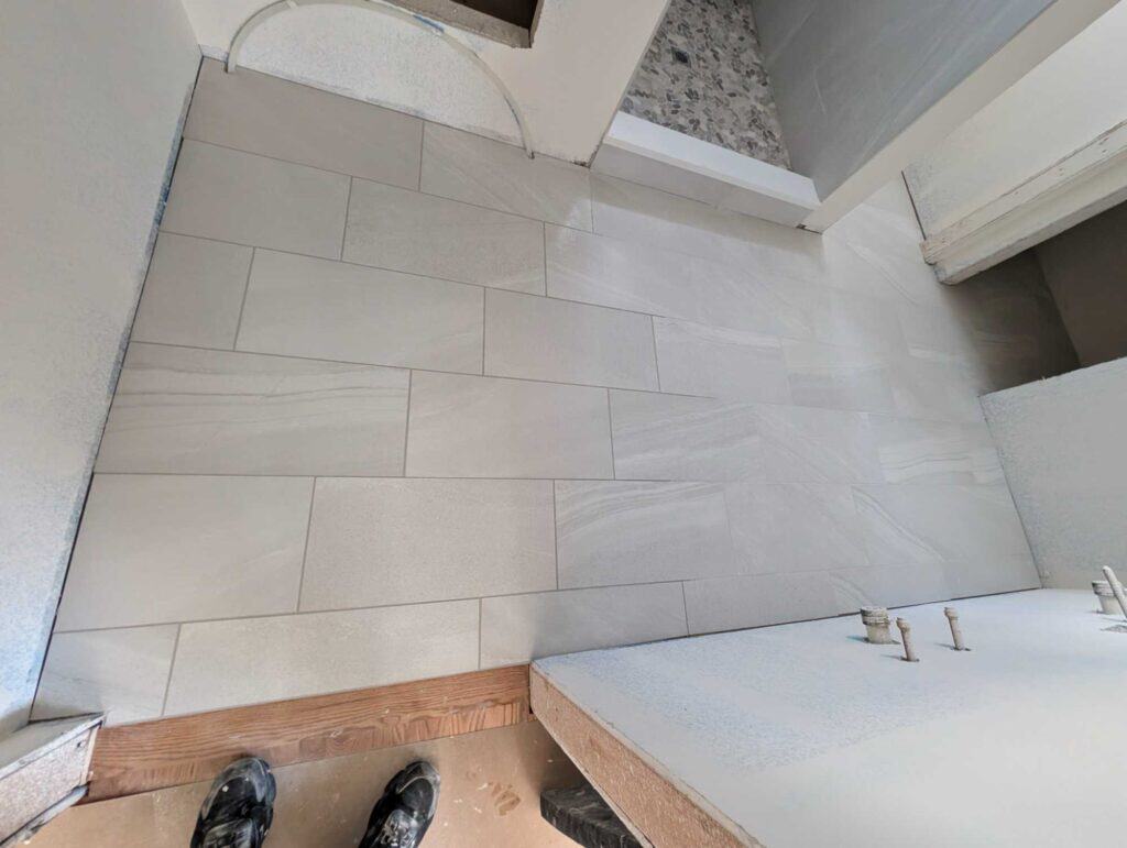 Primary bath floor grouted