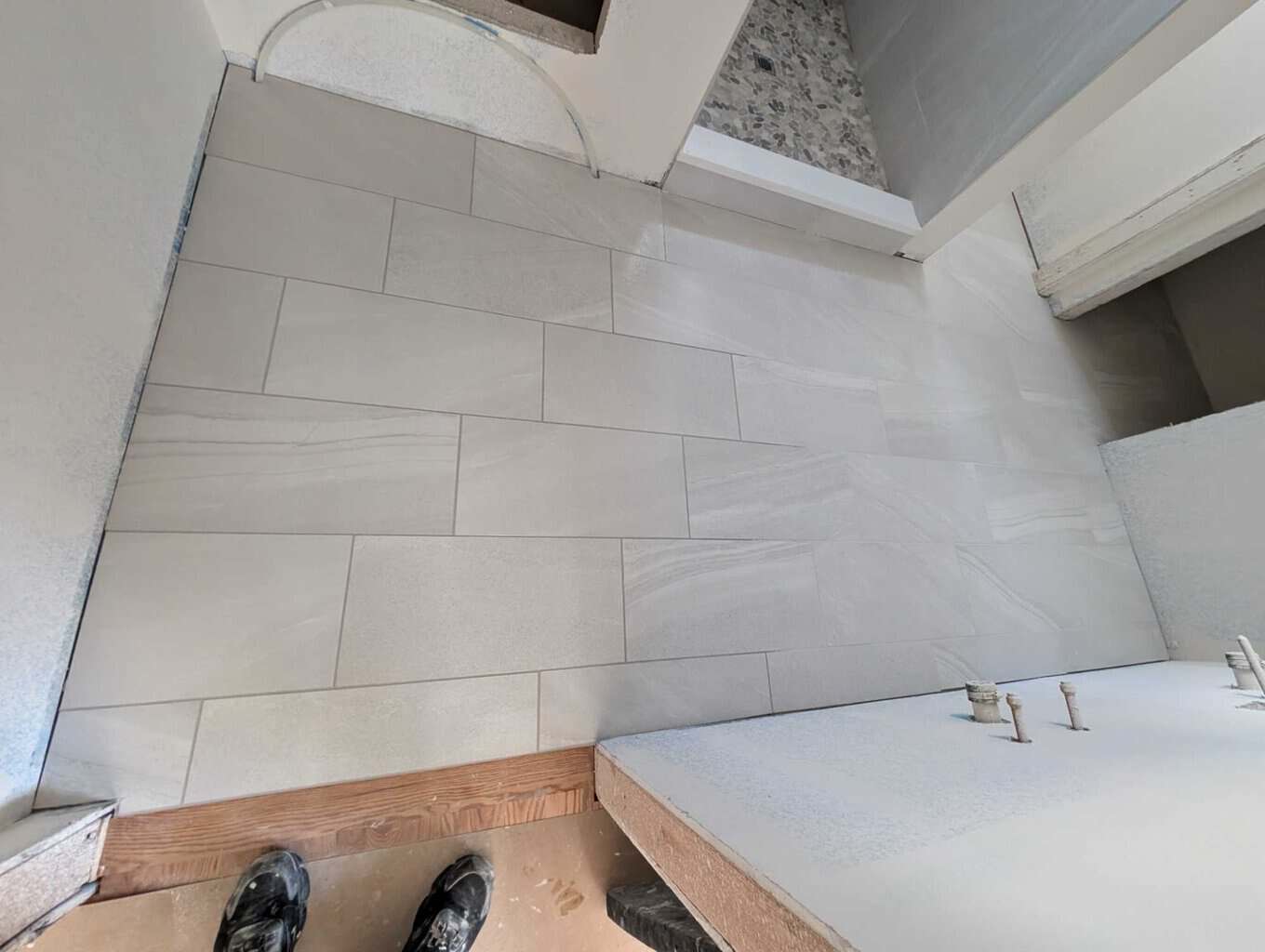 Primary bath floor grouted