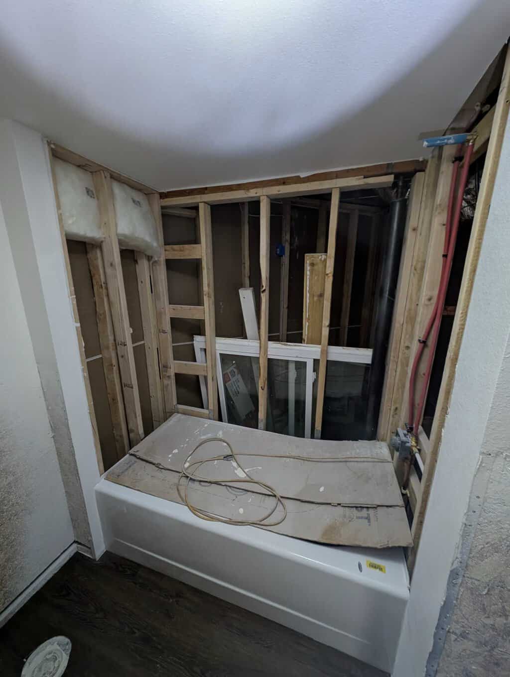 Basement shower to be tiled