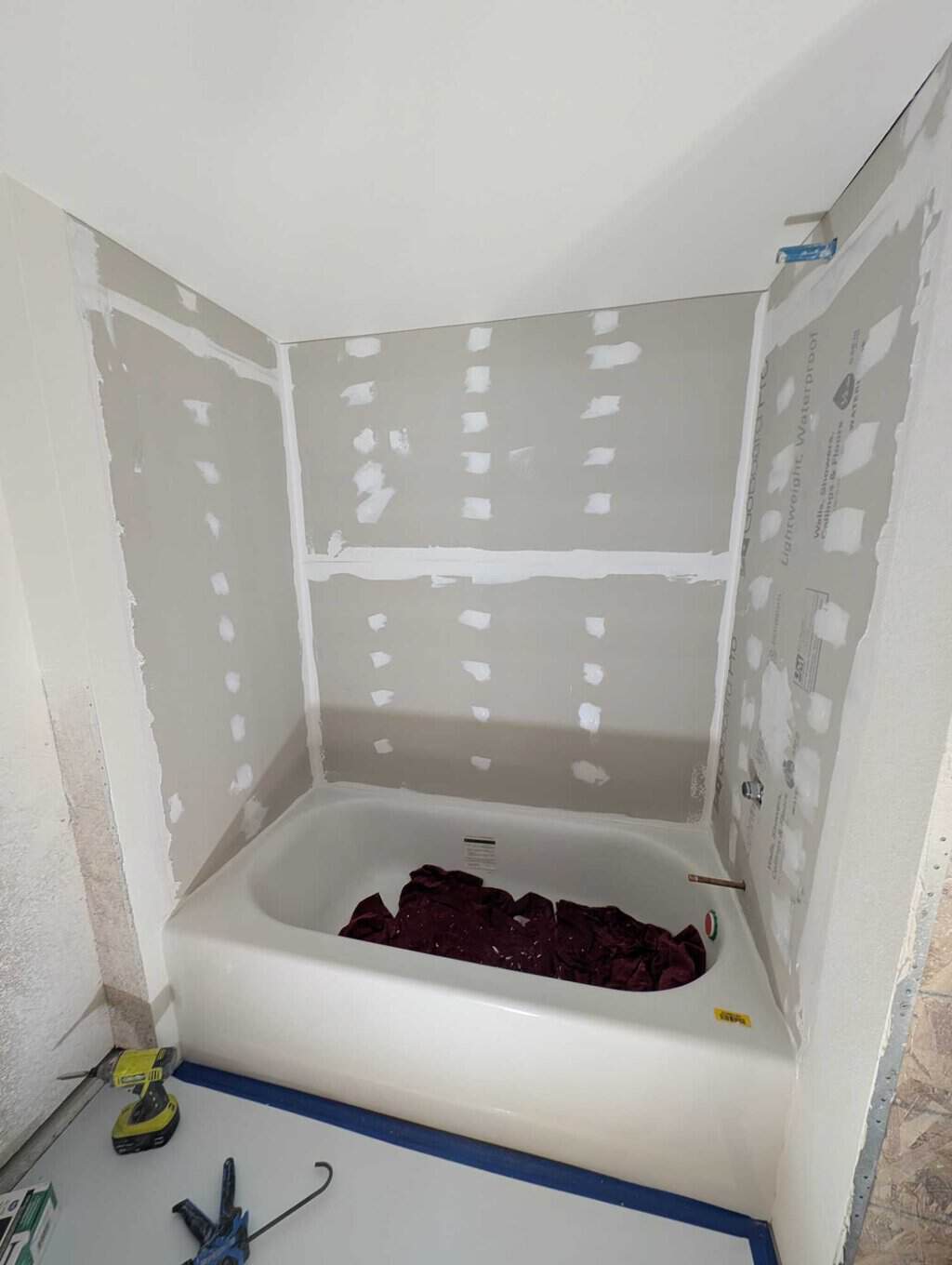 Foam underlayment/sealant installed