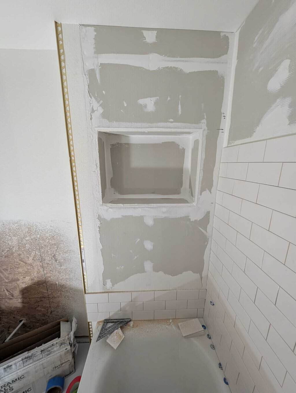 Extra deep niche installed