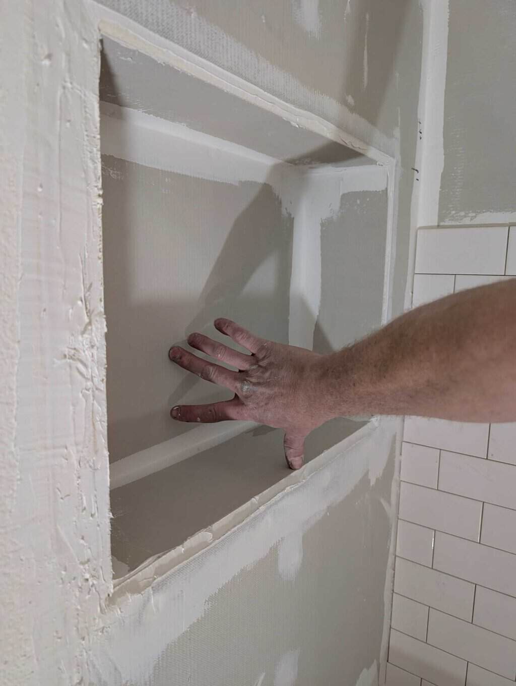 Extra deep niche installed