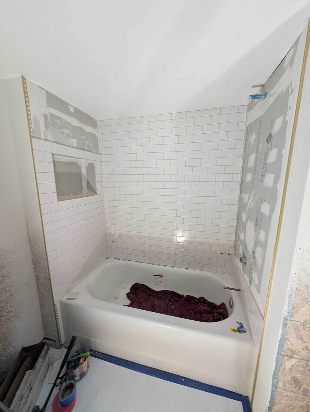 Progress on basement shower