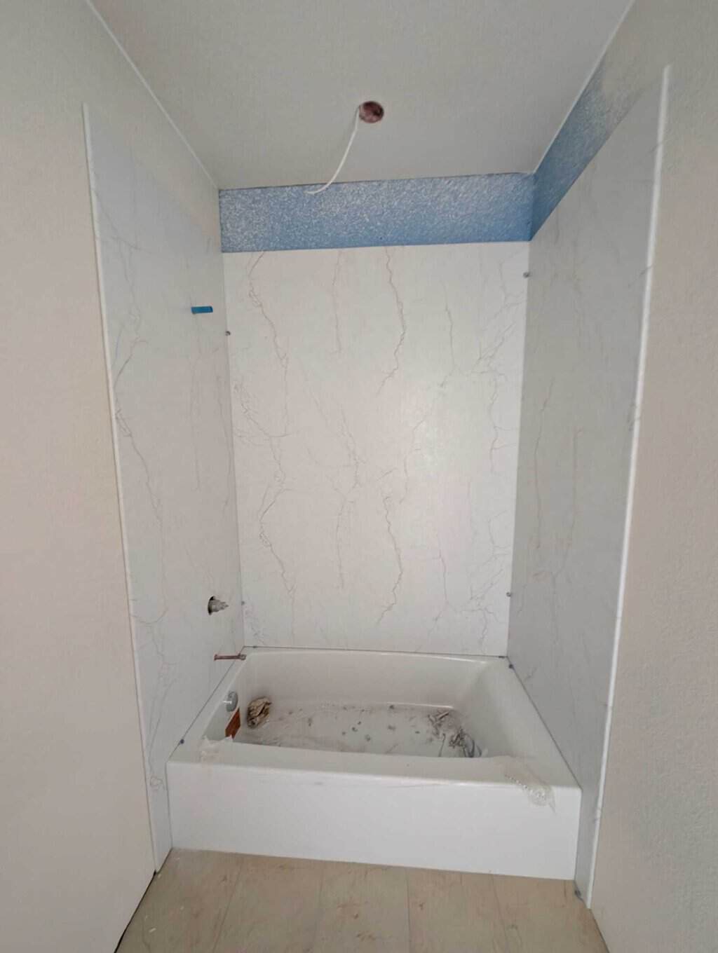 Addition bath walls installed